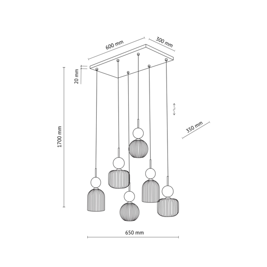 lampadario elegante per soggiorno sfere in vetro verde